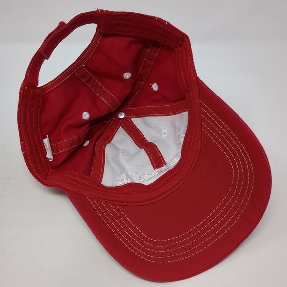 Bcome Fitness Strapback Baseball Cap Red One Size Adjustable Embroidered Cotton - Picture 7 of 9